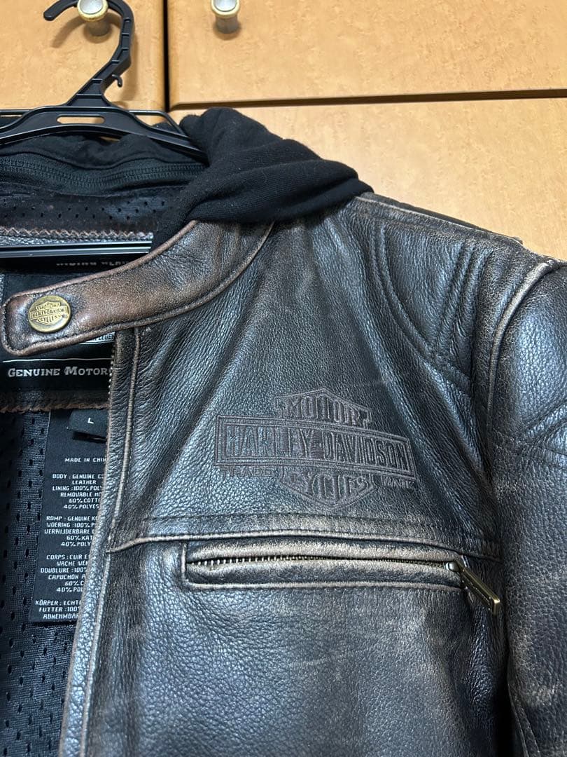 Harley-Davidson フード付きレザージャケット