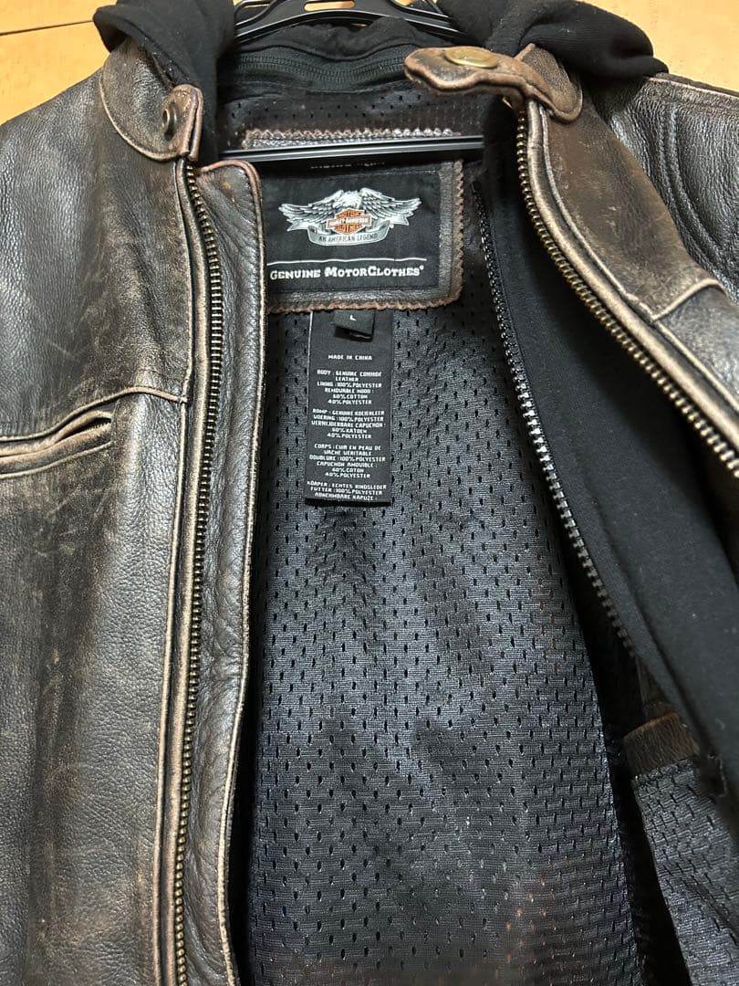 Harley-Davidson フード付きレザージャケット