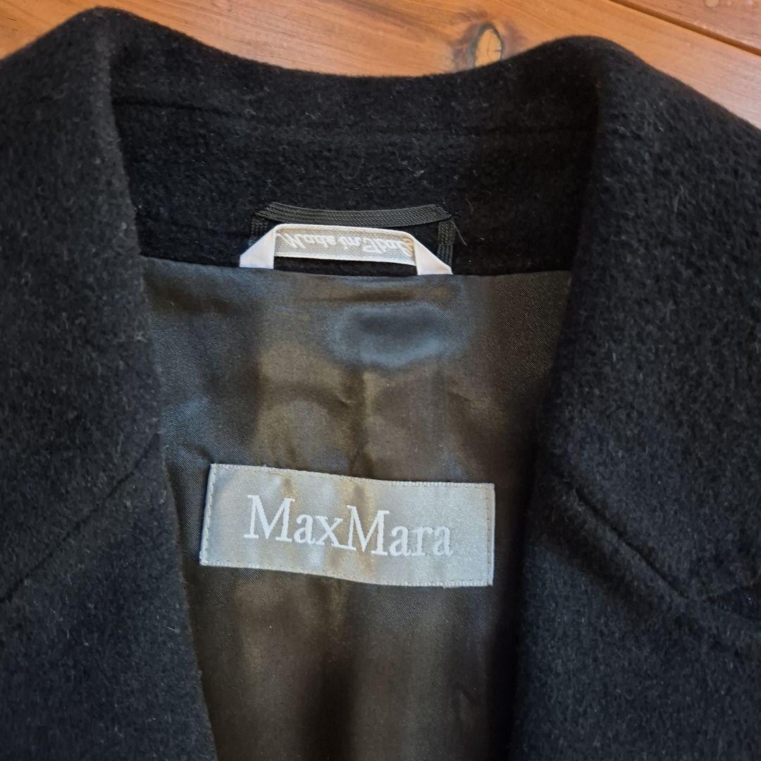美品★MaxMara 黒チェスターコート　アンゴラ混ウール100%　イタリア製