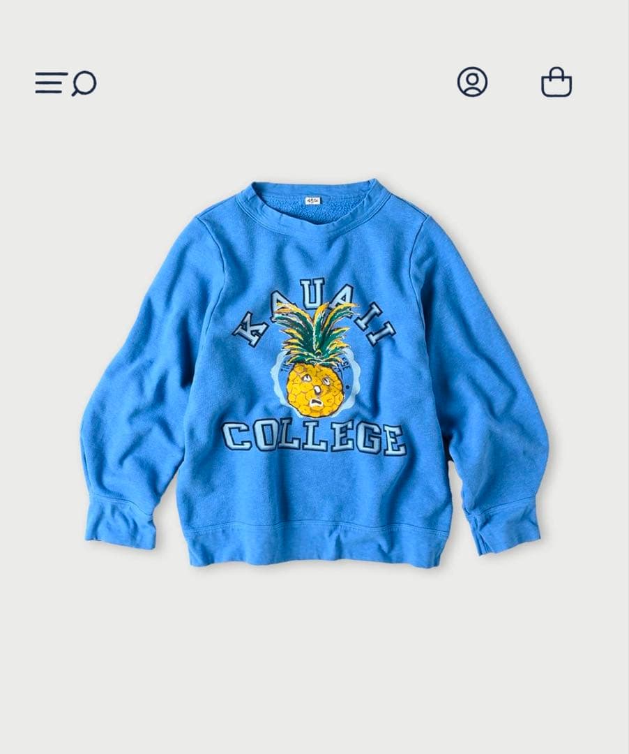 45R 葉山ものがたりカウアイちゃんベタッチプリントのパフスウェット　Mサイズ