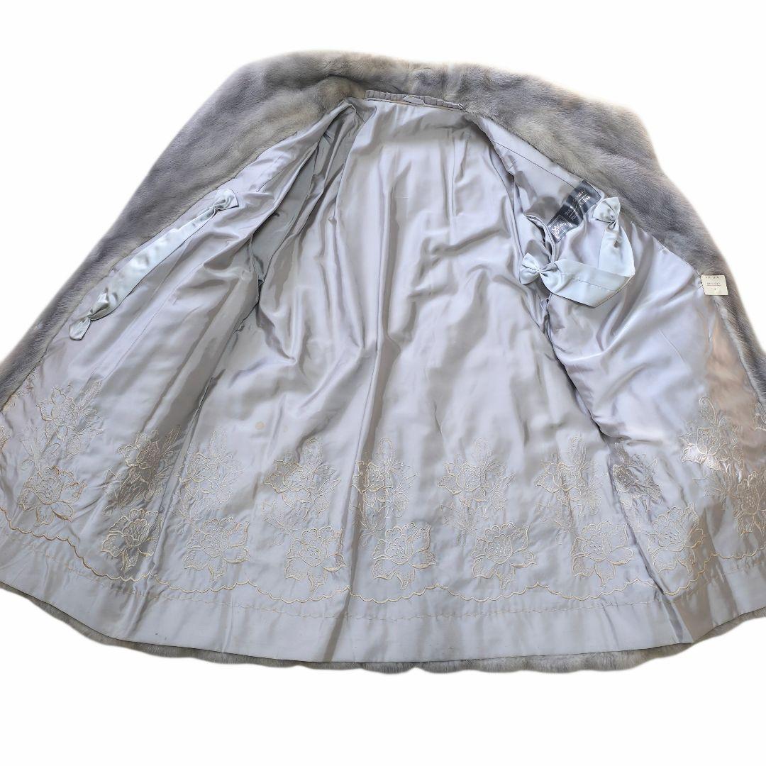 タグ付美品 サファイアミンク ミドル丈 サガミンク ファーコート 本毛皮 LL位