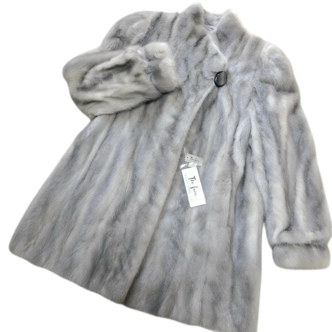 タグ付美品 サファイアミンク ミドル丈 サガミンク ファーコート 本毛皮 LL位