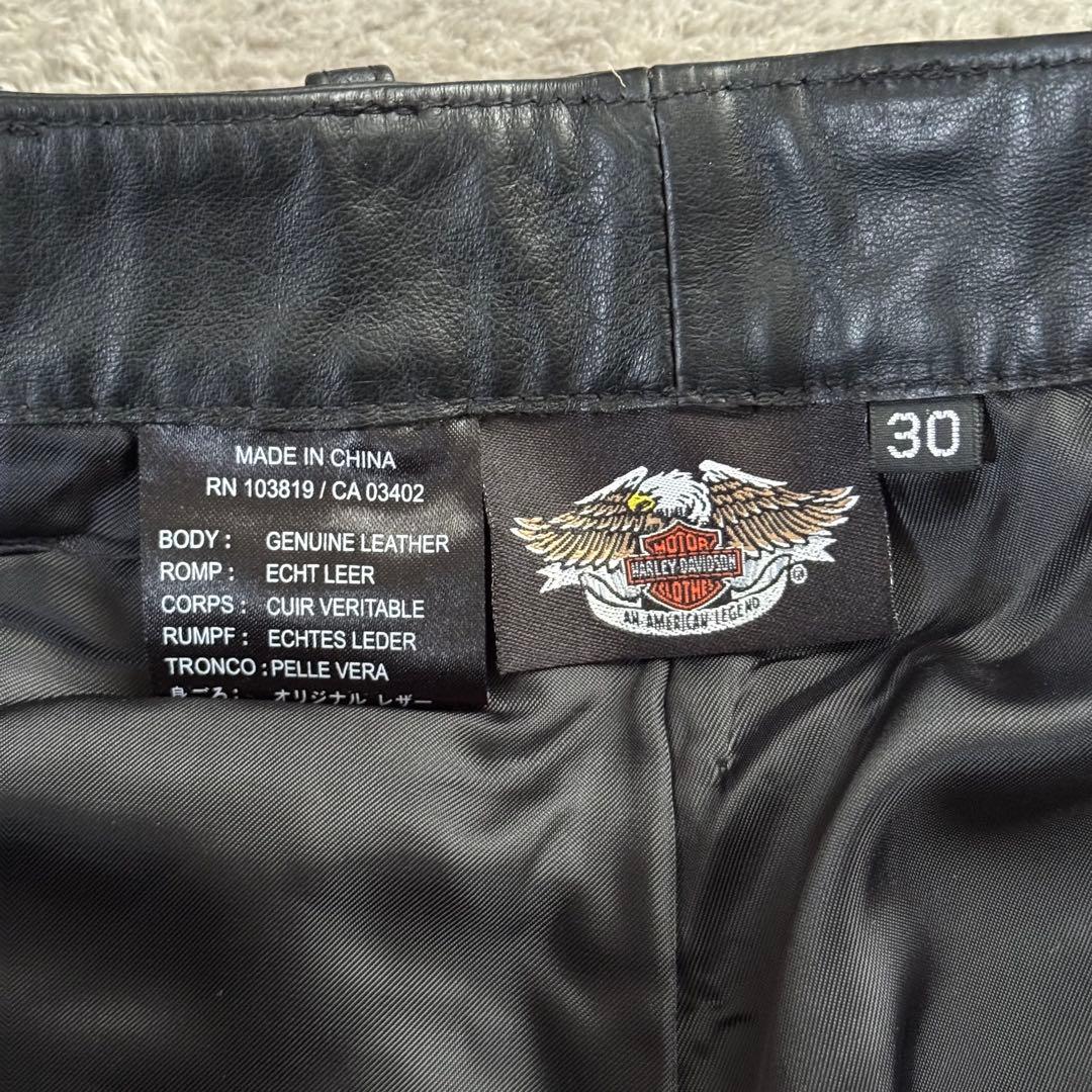 ✨美品✨ Harley-Davidson　レザーパンツ　本革　ブラック　W30