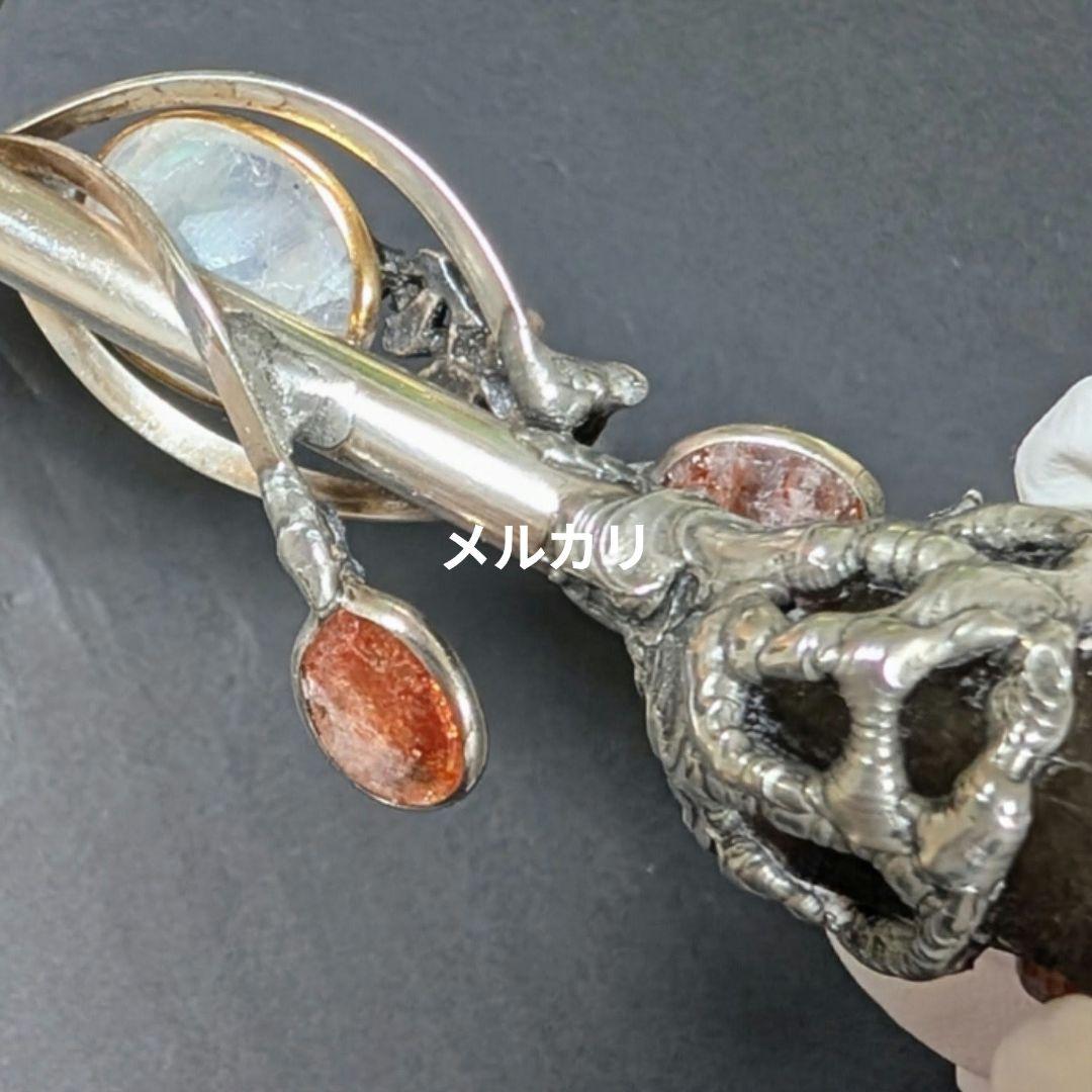 レア石使用！　スモーキークォーツ ウィズガーネット＆オレンジルチルクォーツワンド