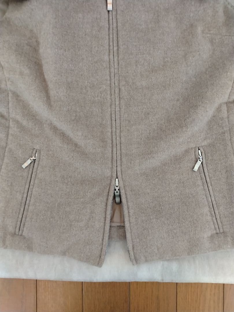 FOXEY ブティック　セーブルファー付きベスト　Fサイズ　グレー×ブラウン