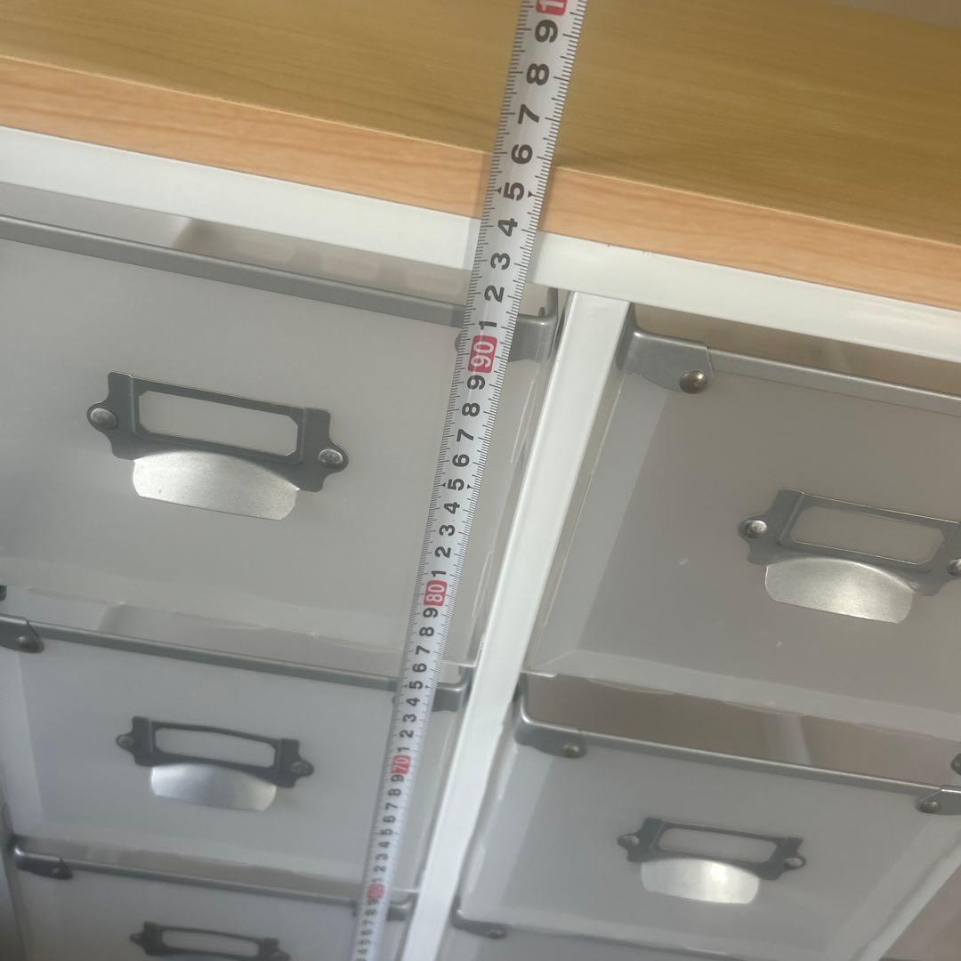 こねこページディノス収納キャビネット 16引き出し ホワイト/ナチュラル