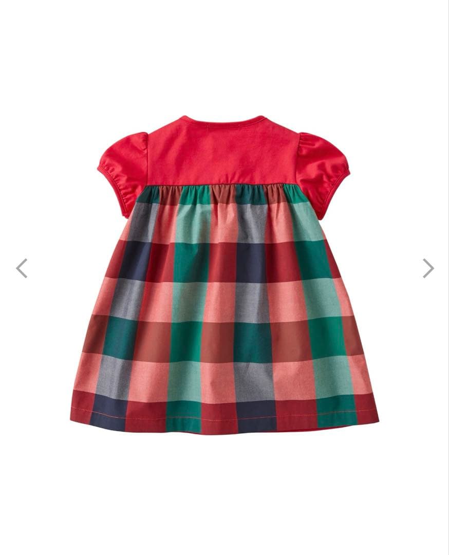 ファミリア　ワンピース チュニック 半袖 赤チェック　100 XF 131333