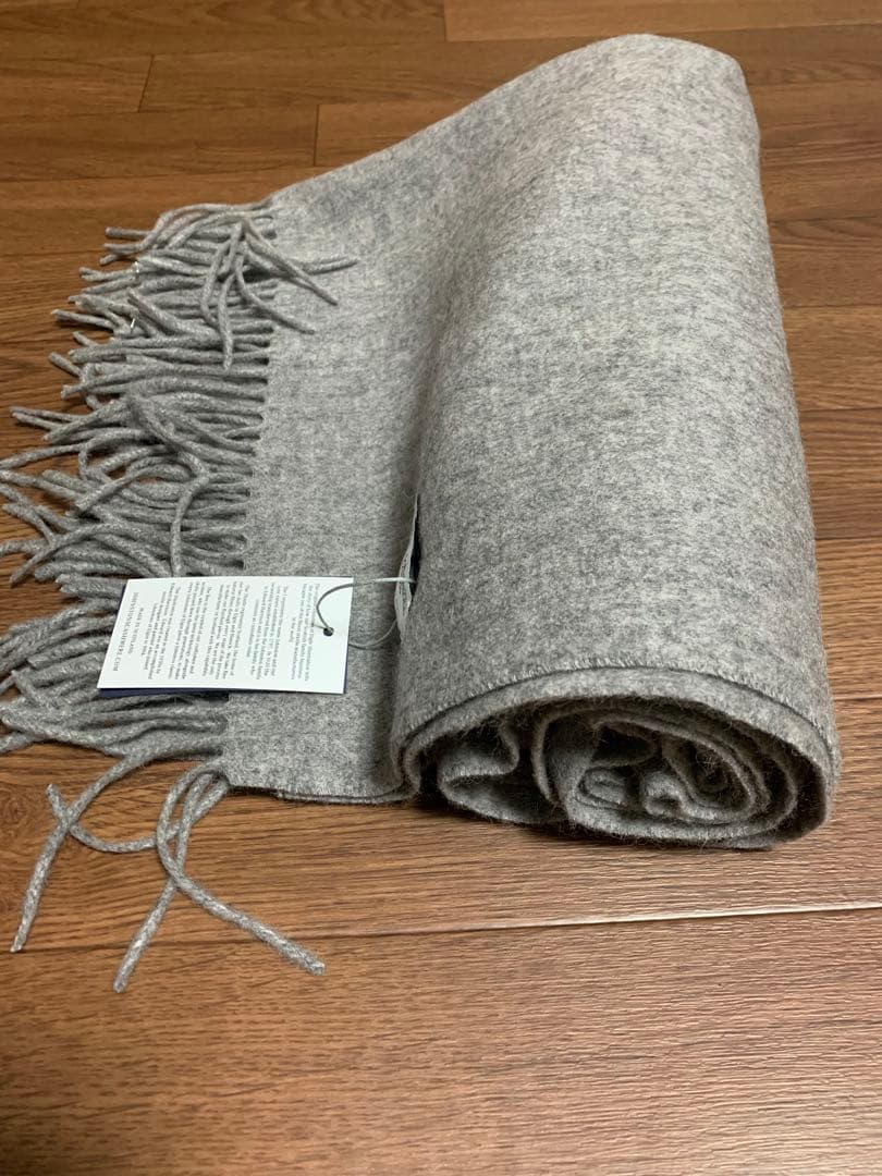 m*a様 大判ジョンストンズ カシミヤ 100%マフラー ストール グレー