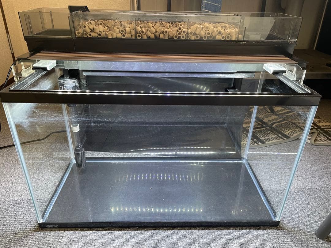 ジェックス水槽　MARINA 600 BKS 上部フィルターセット2層式