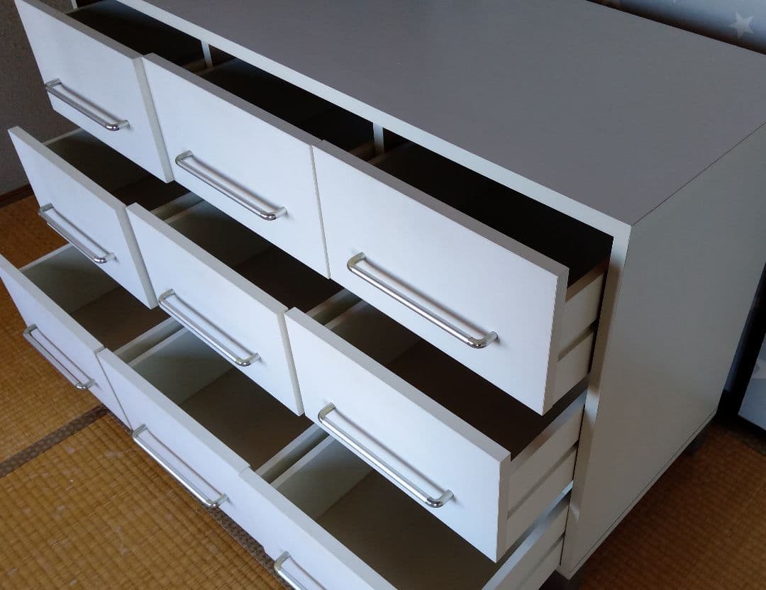 ホワイト 木製チェスト