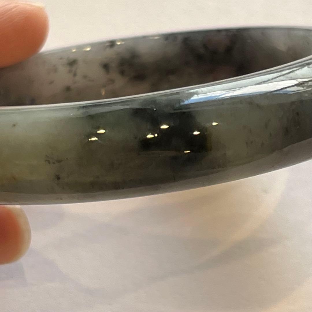 糸魚川 翡翠 バングル ほんのり青灰色混じり ブレスレット