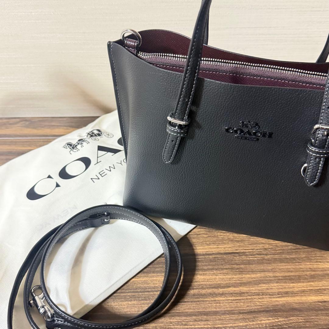 COACH　ブラックショルダーバッグ