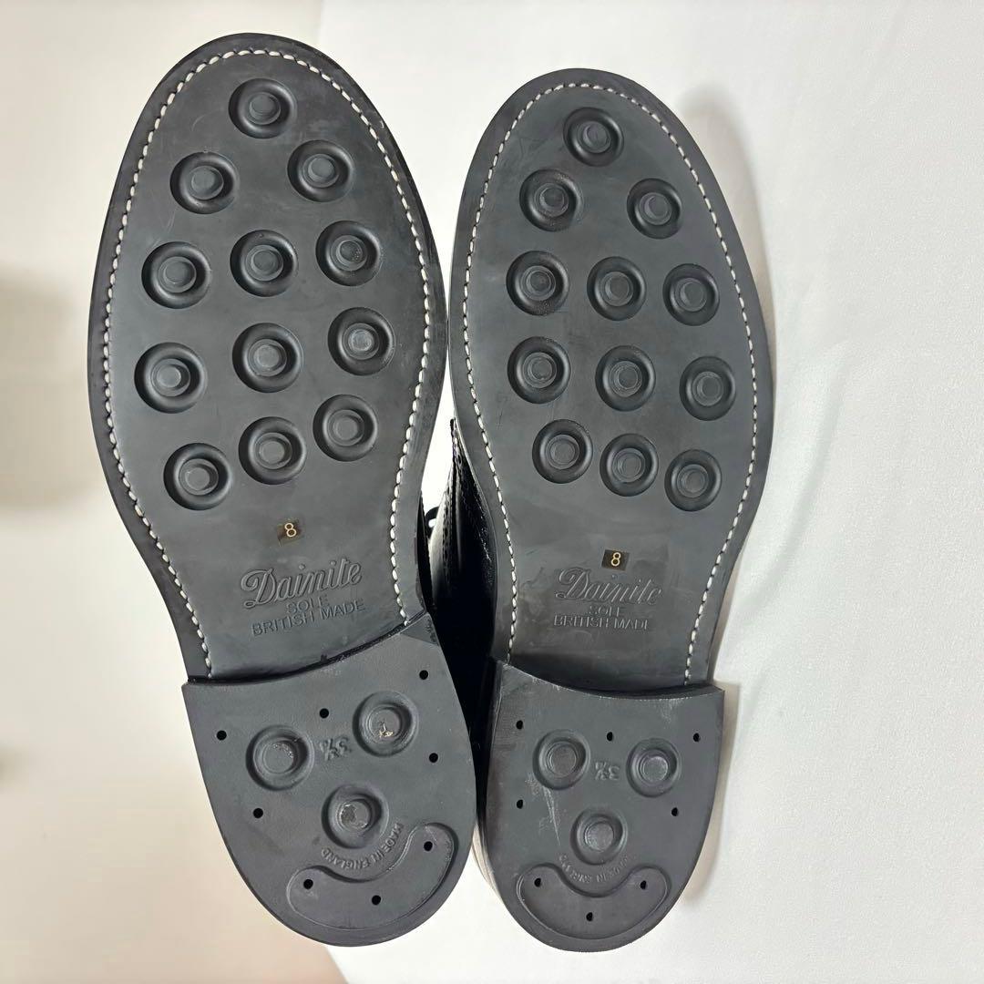 ノーブランド　メンズ　ウイングチップ　ブーツ　ブラック