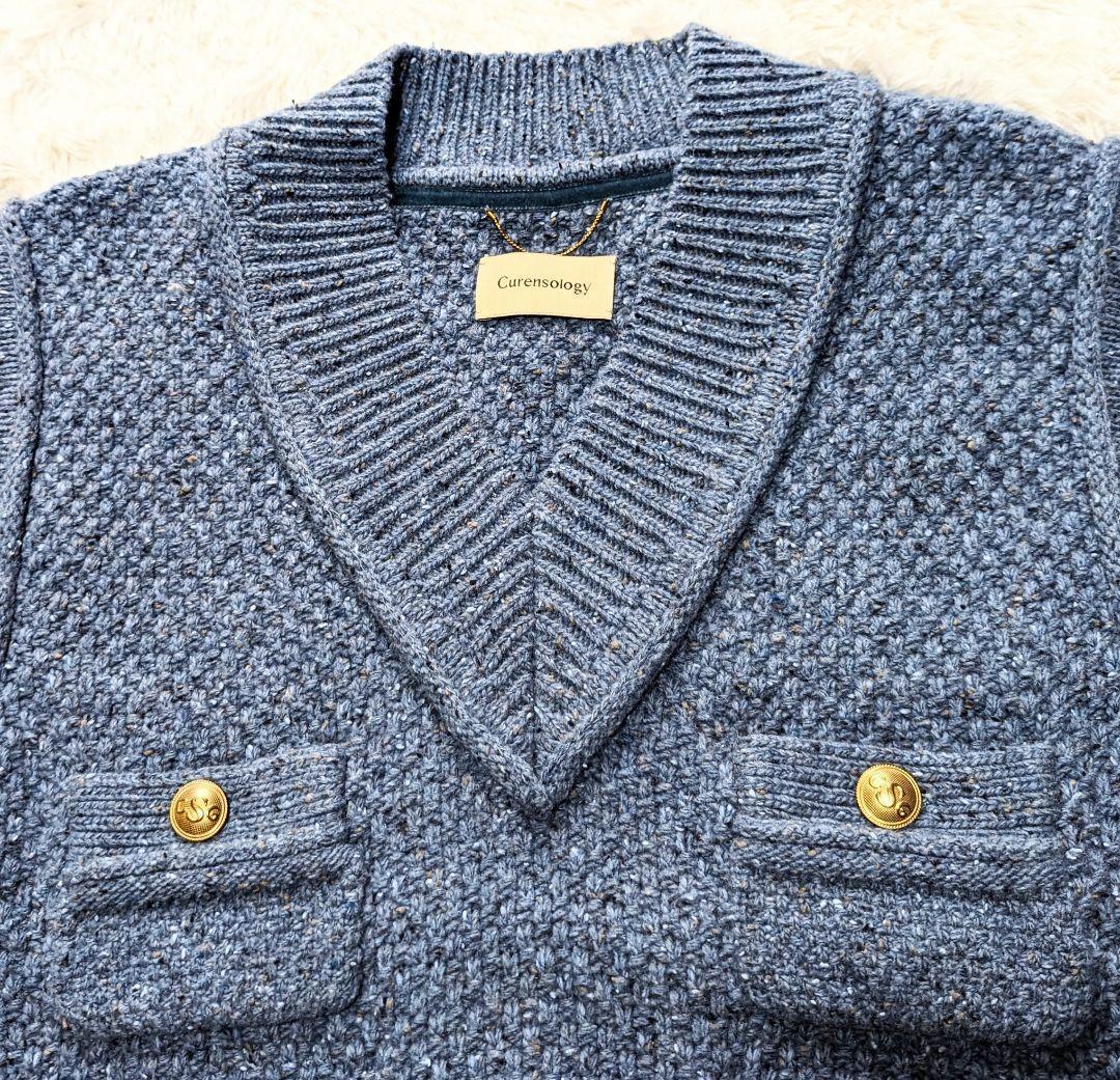 【美品】Curensology カレンソロジー ツイーディヤーンニットベスト
