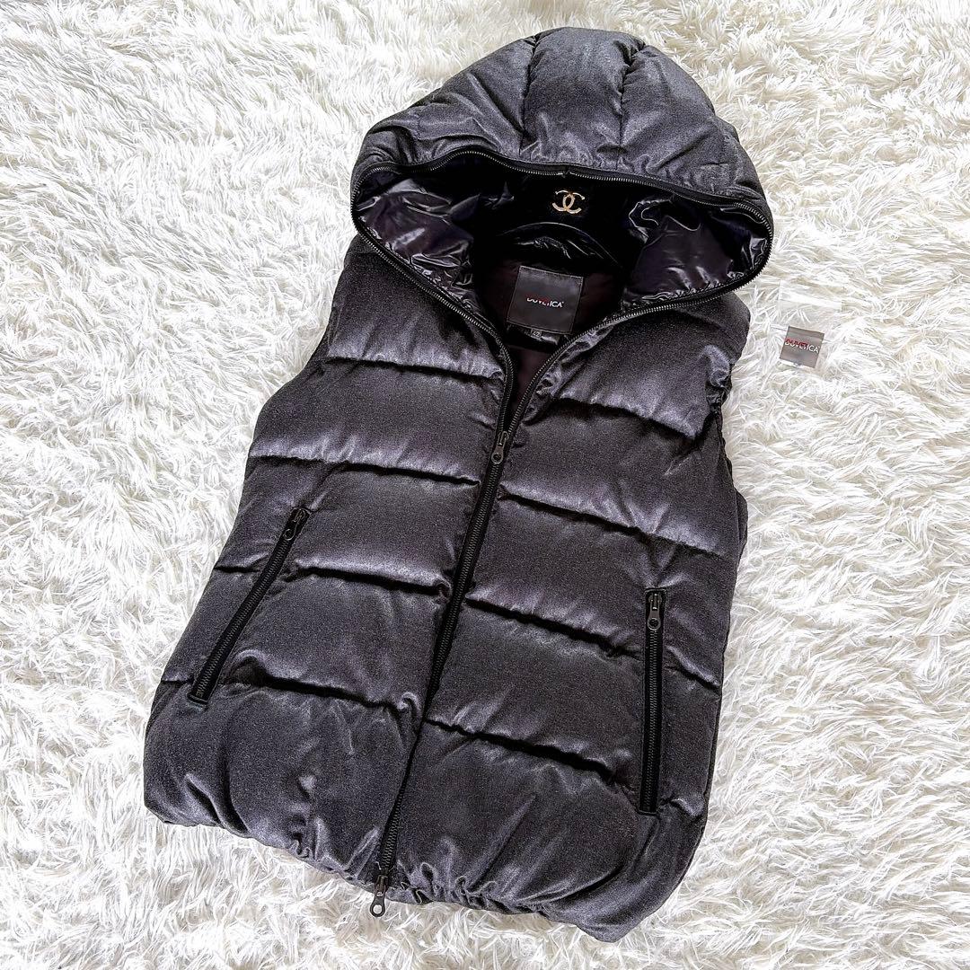 美品【ディベティカ】ウールダウンベスト FEBEDUE ダークグレー 42サイズ