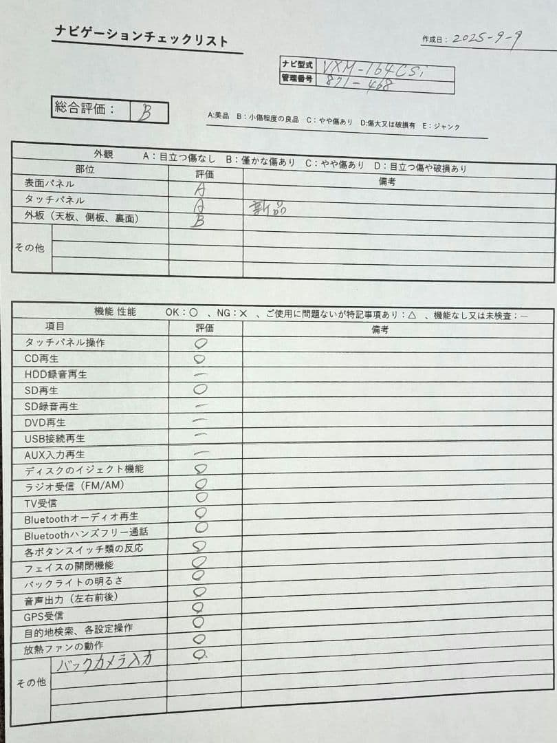タッチ新品!★ホンダ純正 VXM-164CSi BT対応・ワンセグTV★動作良好