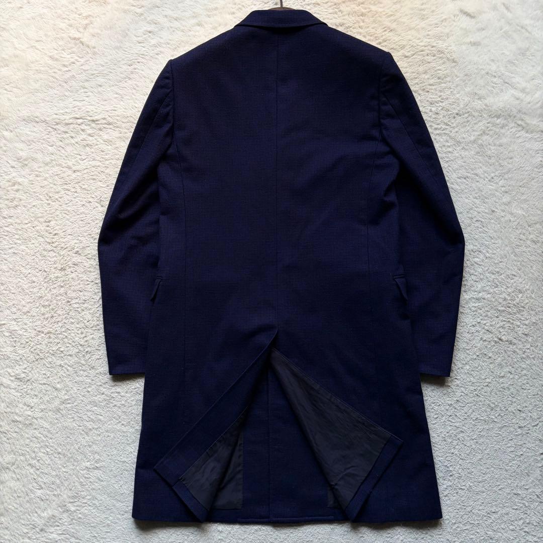 【新品未使用タグ付き】ラッドミュージシャン チェスターコート チェック ネイビー