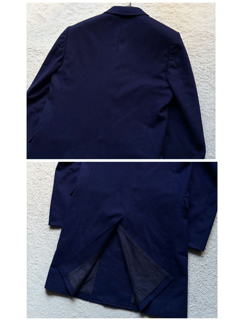 【新品未使用タグ付き】ラッドミュージシャン チェスターコート チェック ネイビー