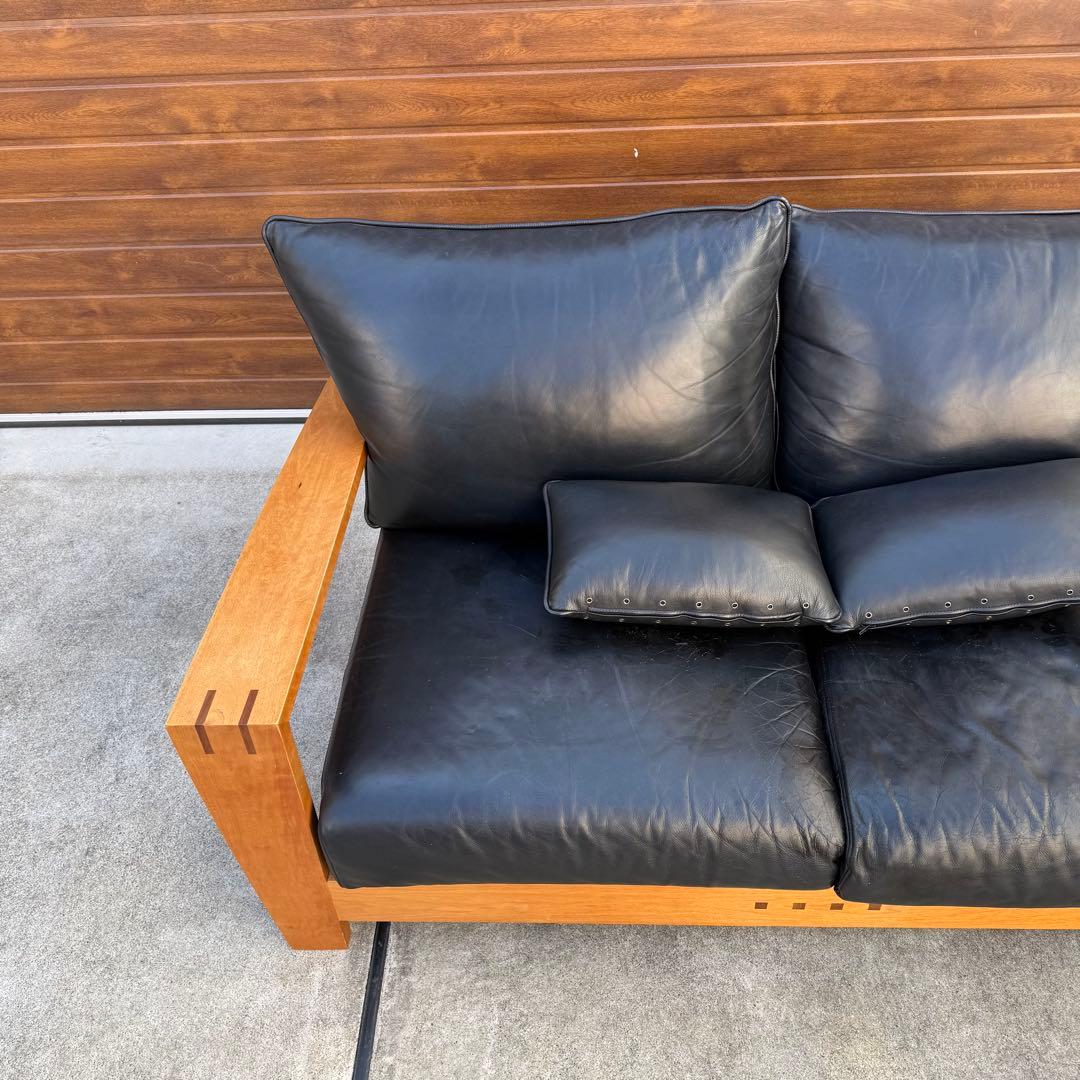 ACTUS BOSCO ソファ 黒レザー ウォールナット 購入価格28万