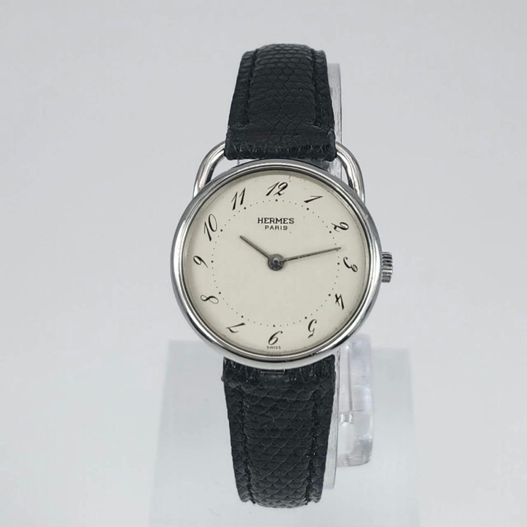 エルメス　アルソー　シルバー　ホワイト文字盤　レディース　クォーツ　腕時計