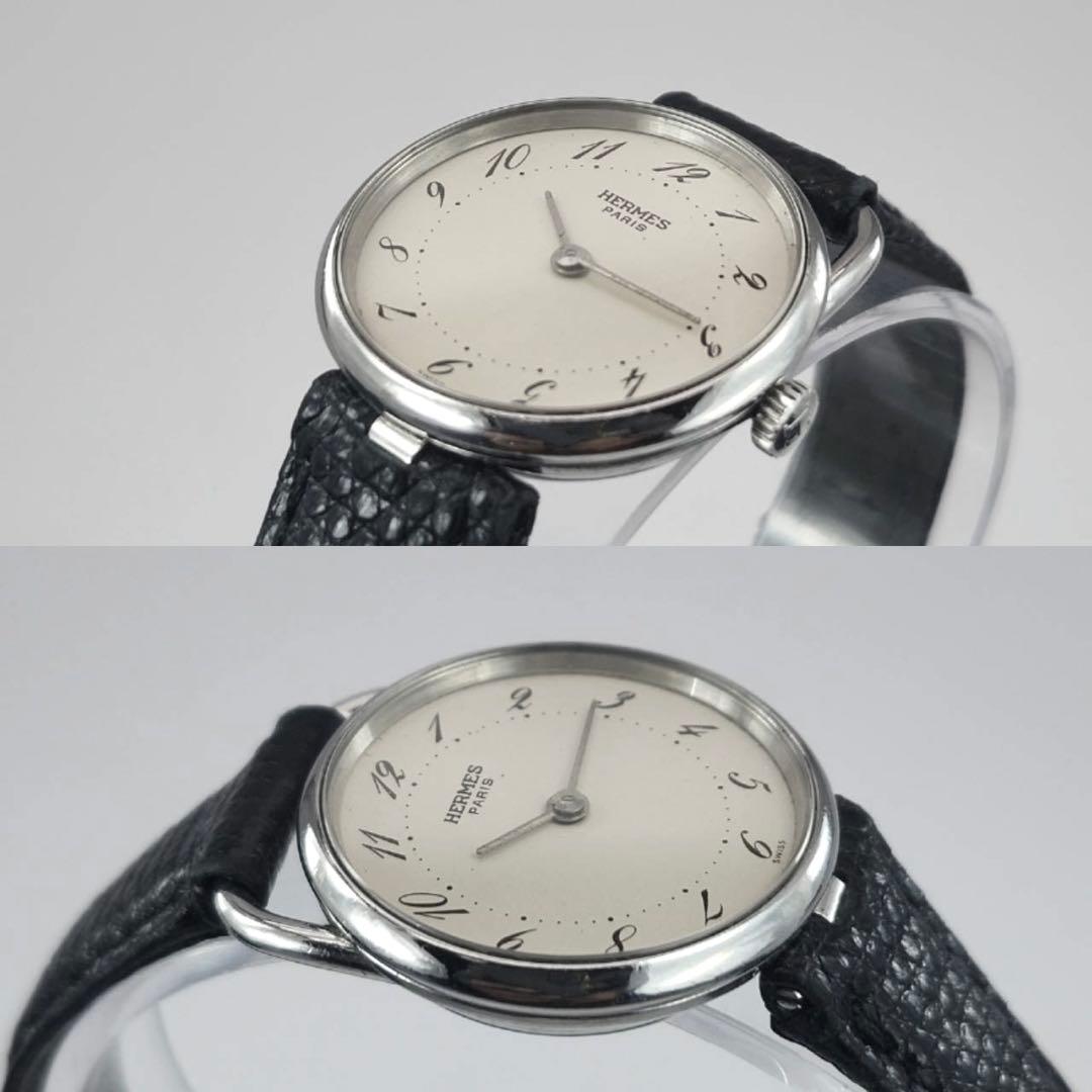 エルメス　アルソー　シルバー　ホワイト文字盤　レディース　クォーツ　腕時計