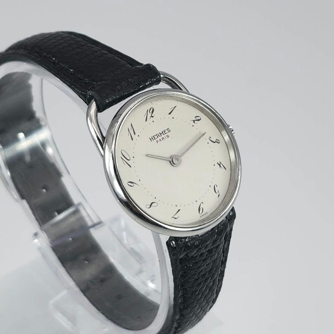 エルメス　アルソー　シルバー　ホワイト文字盤　レディース　クォーツ　腕時計