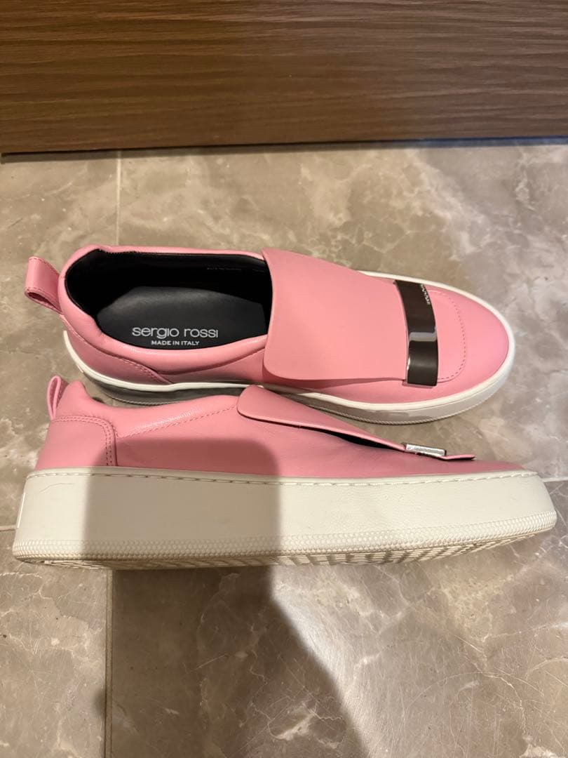 sergio rossi ピンク スリッポンスニーカー　38