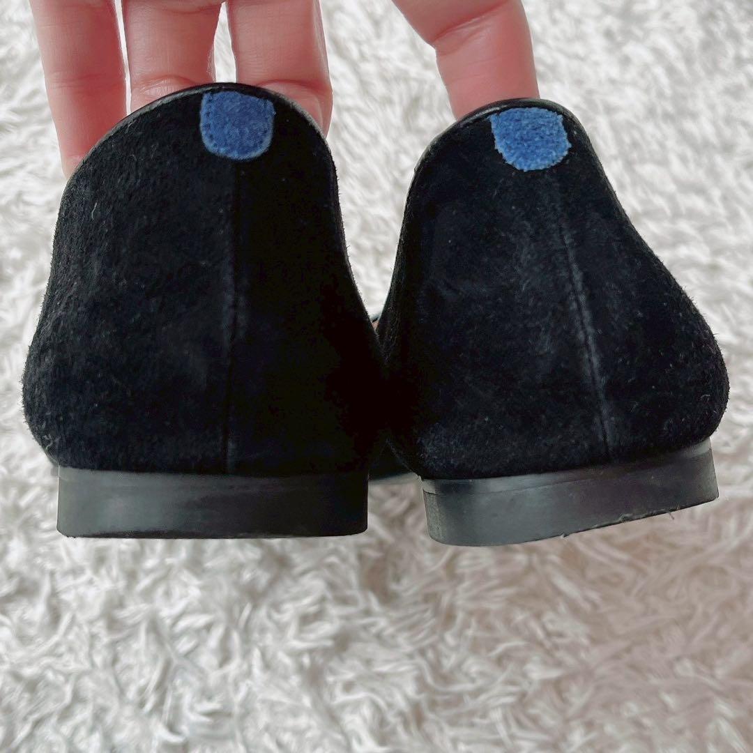 シャルテ フラットシューズ オペラシューズ黒×ゴールドタッセル付き 39 2/1