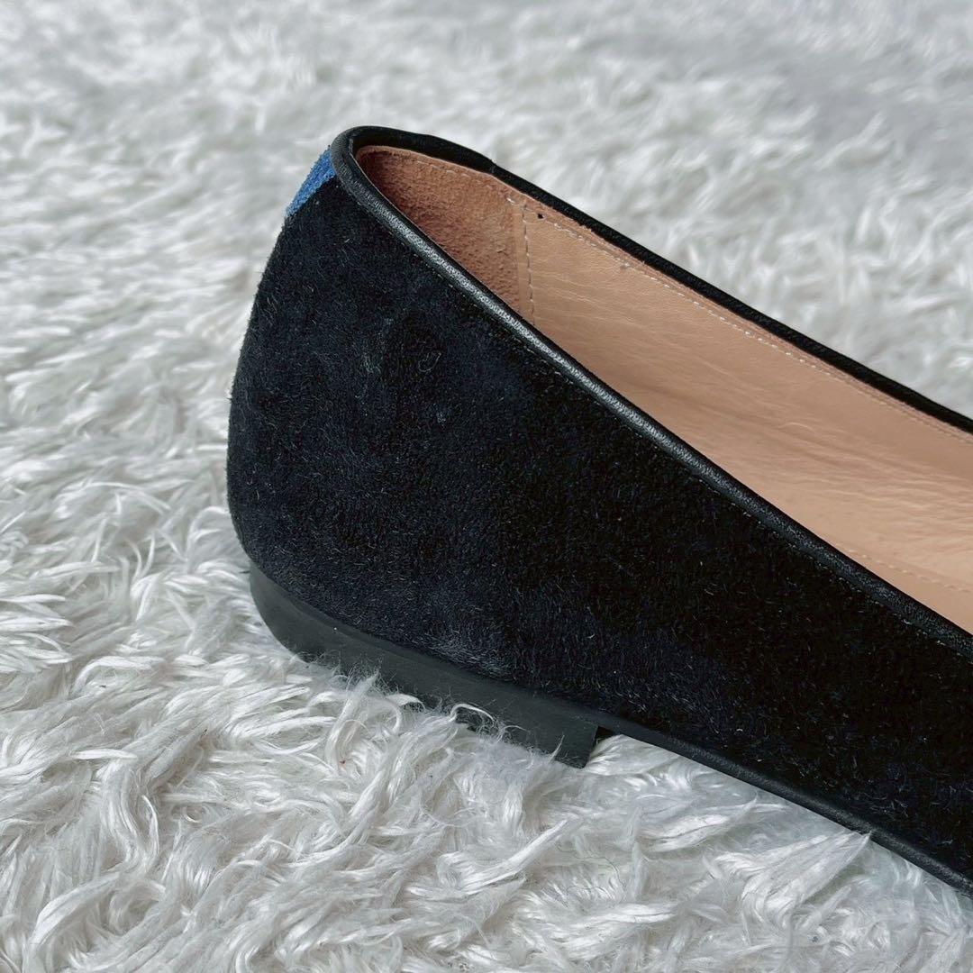 シャルテ フラットシューズ オペラシューズ黒×ゴールドタッセル付き 39 2/1