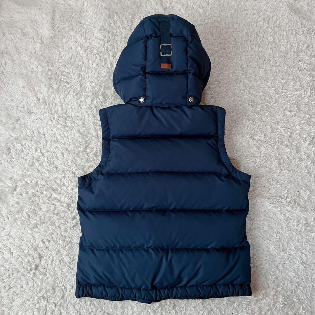 【美品】ポロラルフローレン ダウンベスト ポニー刺繍 紺ネイビー フード付