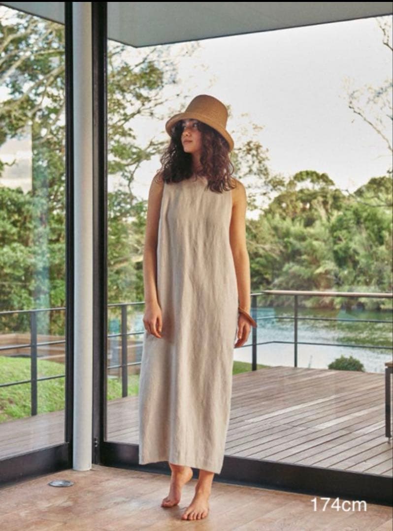 エトレトウキョウ　ETRE TOKYO リネン　バックツイスト　マキシワンピース