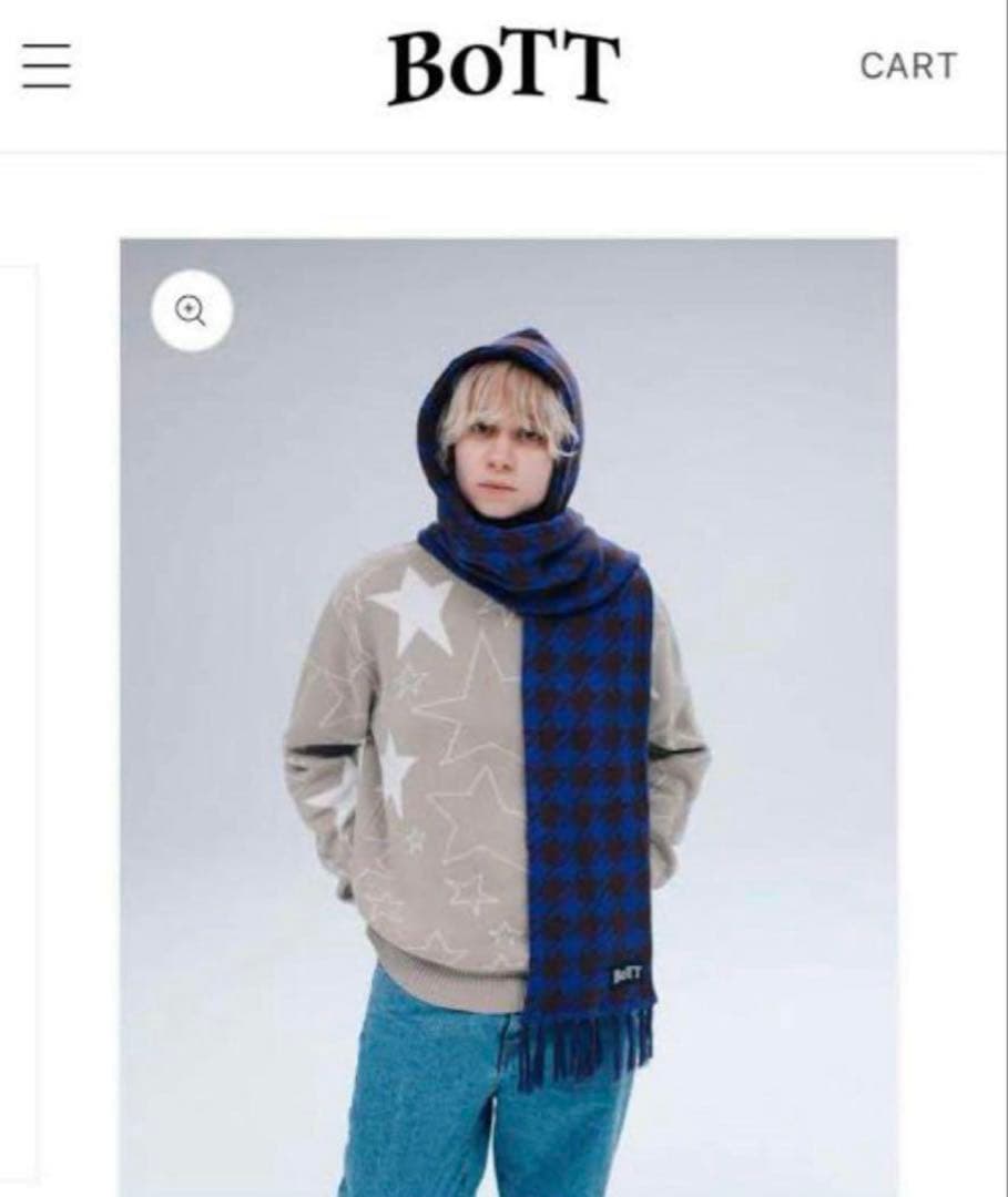 季節セール！BOTT HOUNDSTOOTH HOODED SCARF