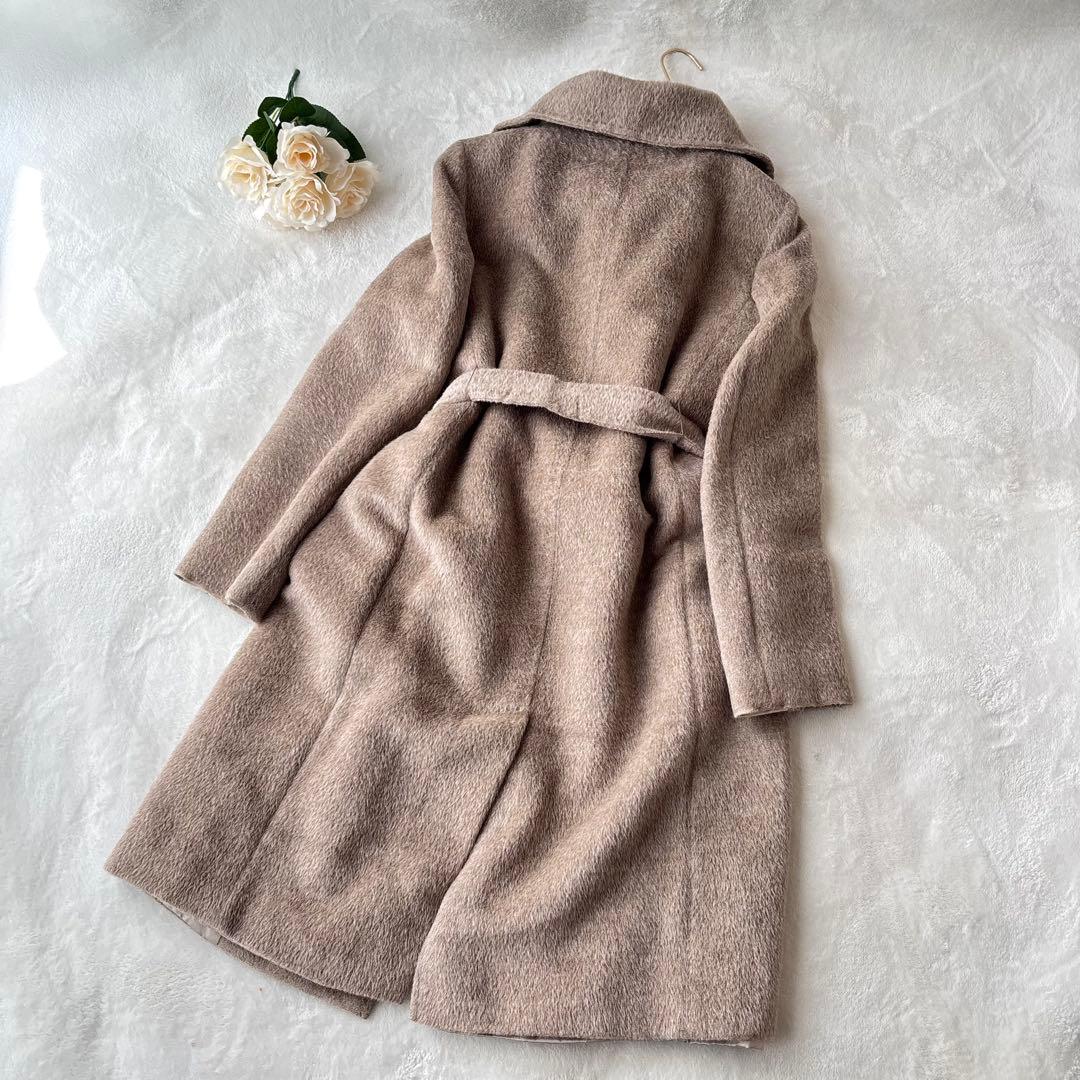 【マックスマーラ】ロングコート　2way　ステンカラー シャギー　アルパカ