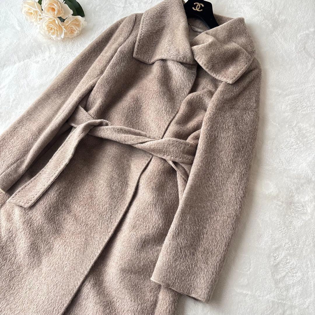 【マックスマーラ】ロングコート　2way　ステンカラー シャギー　アルパカ