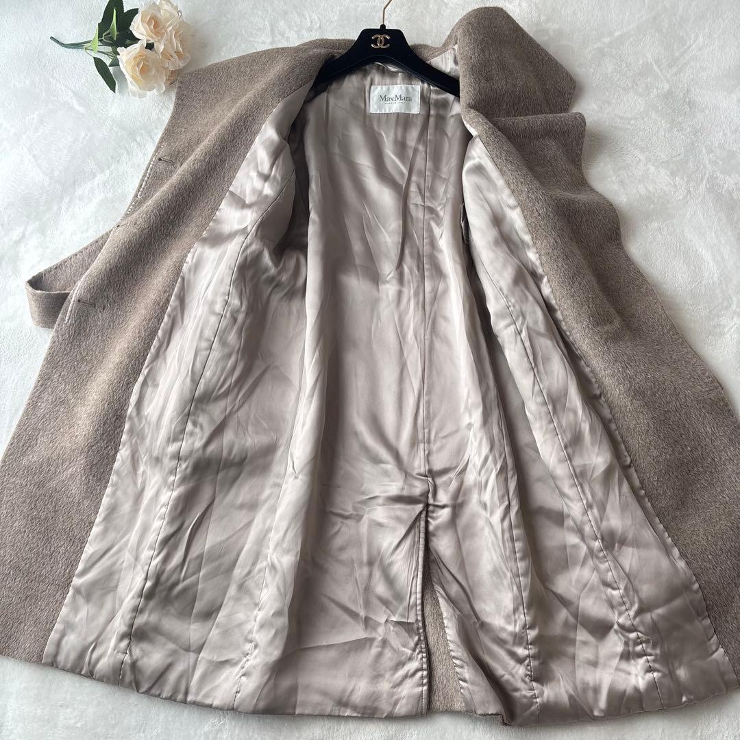 【マックスマーラ】ロングコート　2way　ステンカラー シャギー　アルパカ