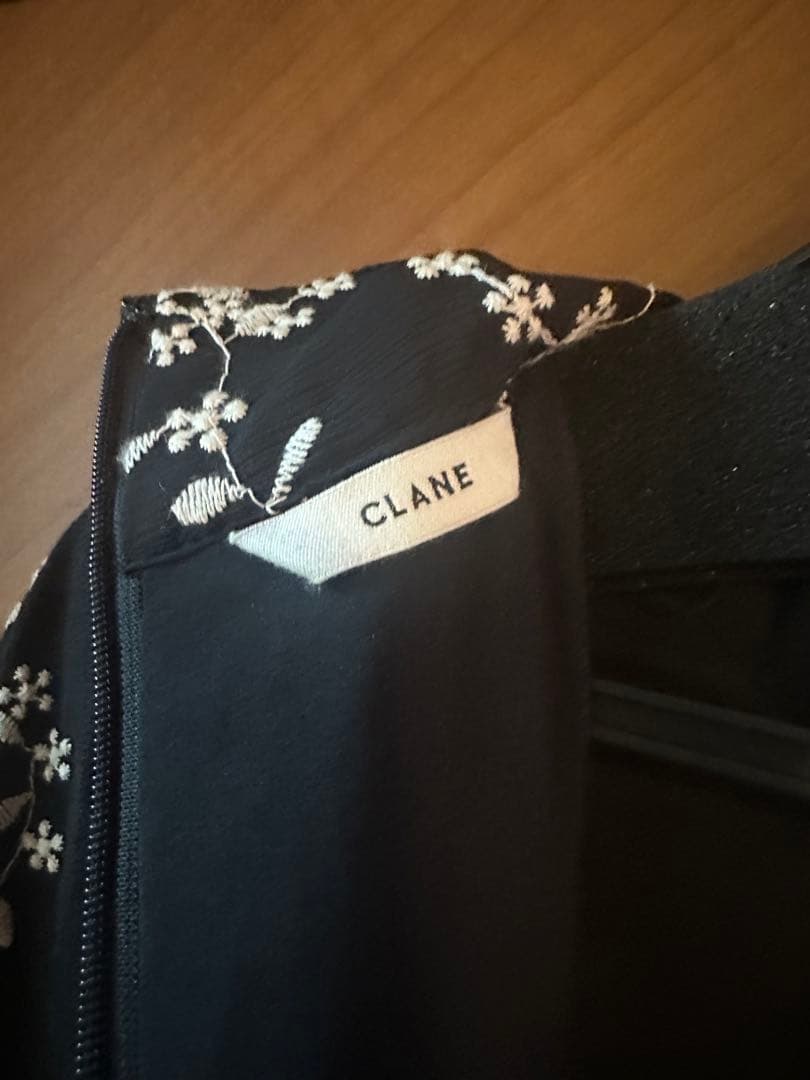 ワンピース CLANE STRIPE FLOWER EMBROIDERY ONE PIECE