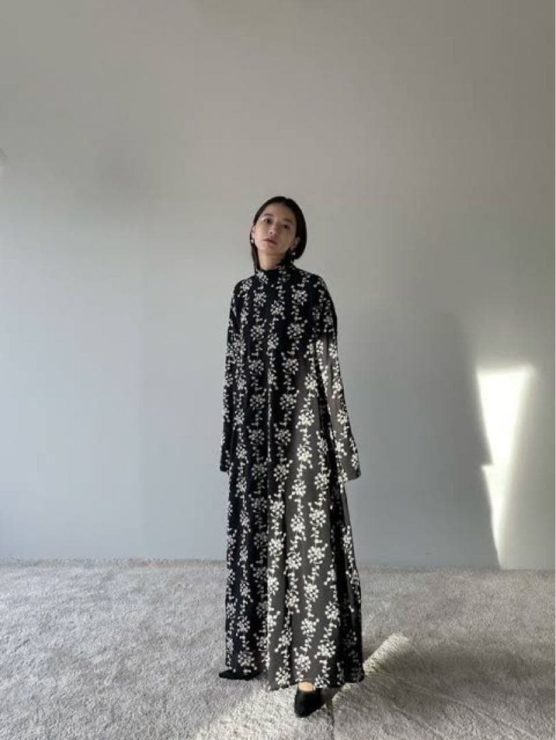 ワンピース CLANE STRIPE FLOWER EMBROIDERY ONE PIECE