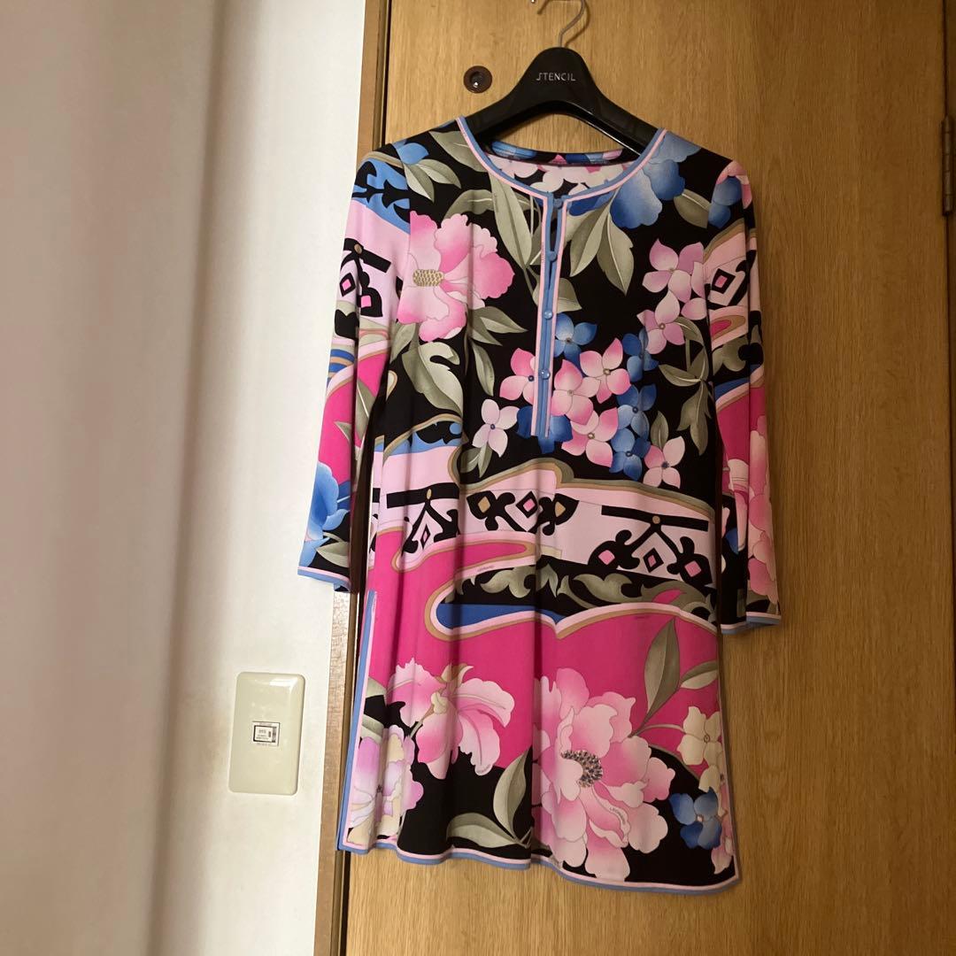 LEONARD 花柄五分袖チュニック