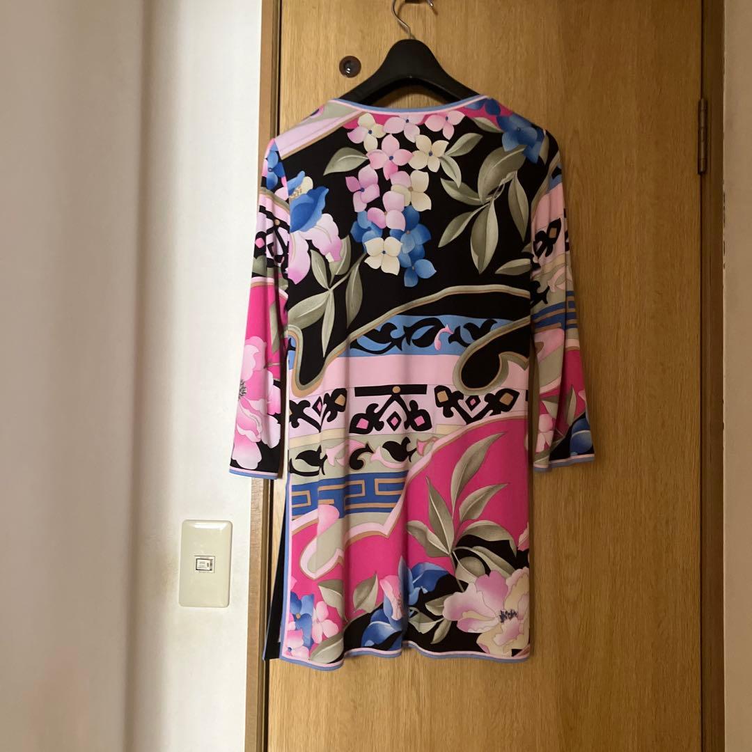 LEONARD 花柄五分袖チュニック