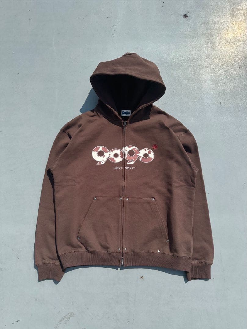 トップス 9090 OG Logo Assort Zip Hoddie Brown