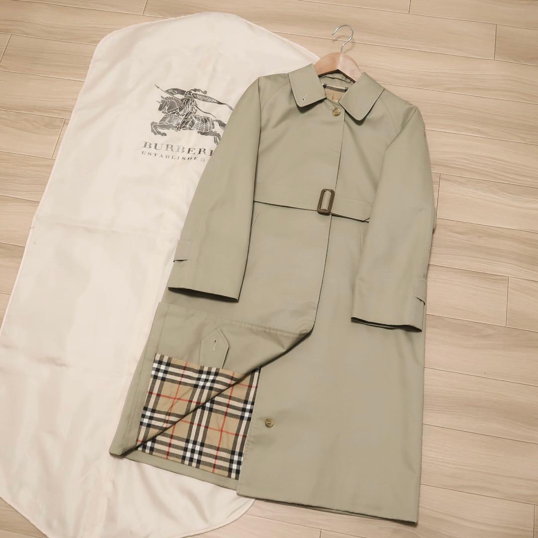 貴重 80's 英国製 ビンテージ バーバリー ステンカラーコート ベルト付き
