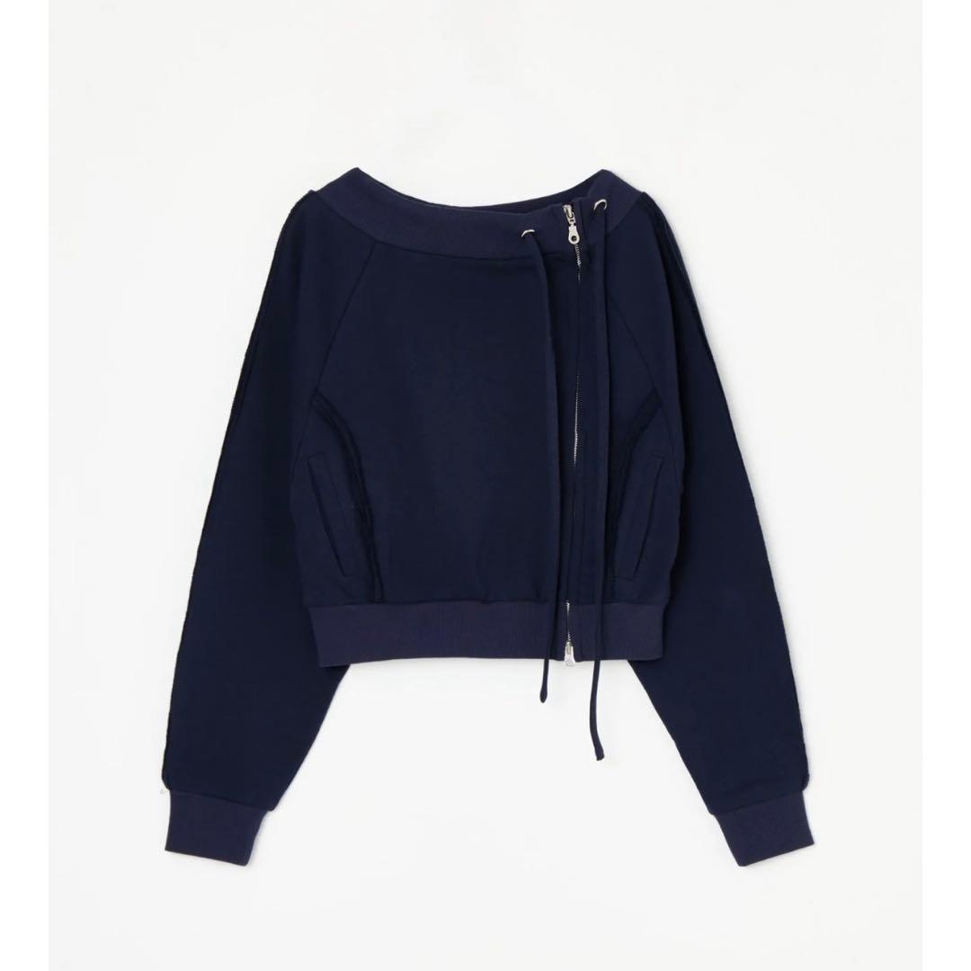 【BEEDEN】 OFF SHOULDER SIDE ZIP TOPS ネイビー
