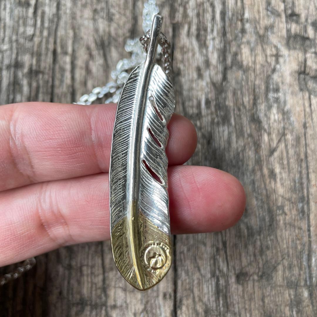 男梅 先金 右 フェザー ネックレス ハンドメイド ノーブランド