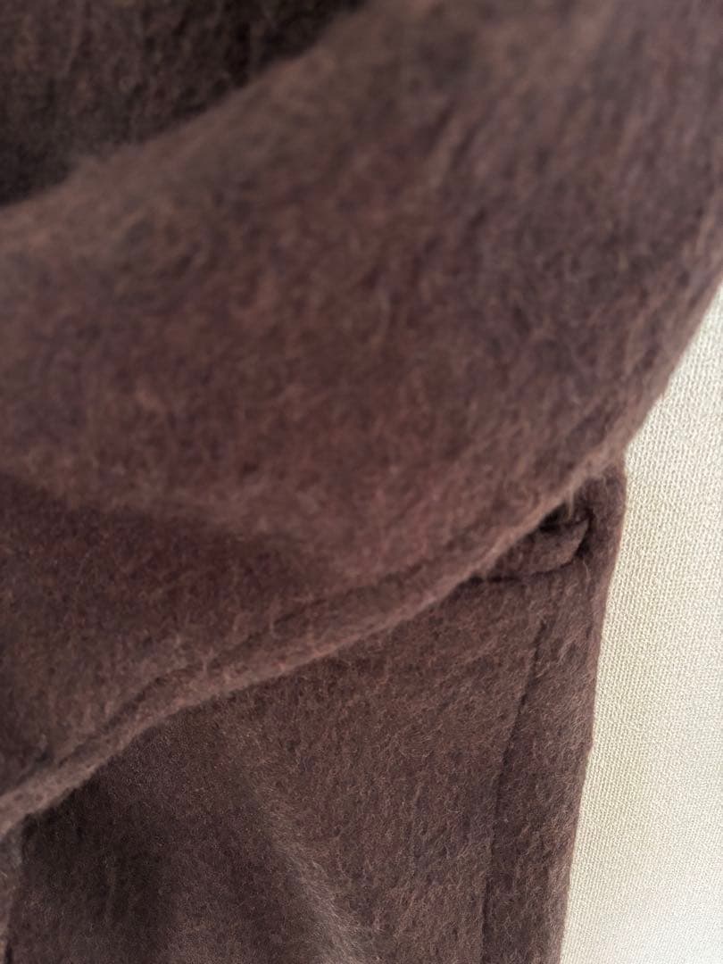 Shaggy Big ジャケットノーカラー　38 ブラウン　plageプラージュ