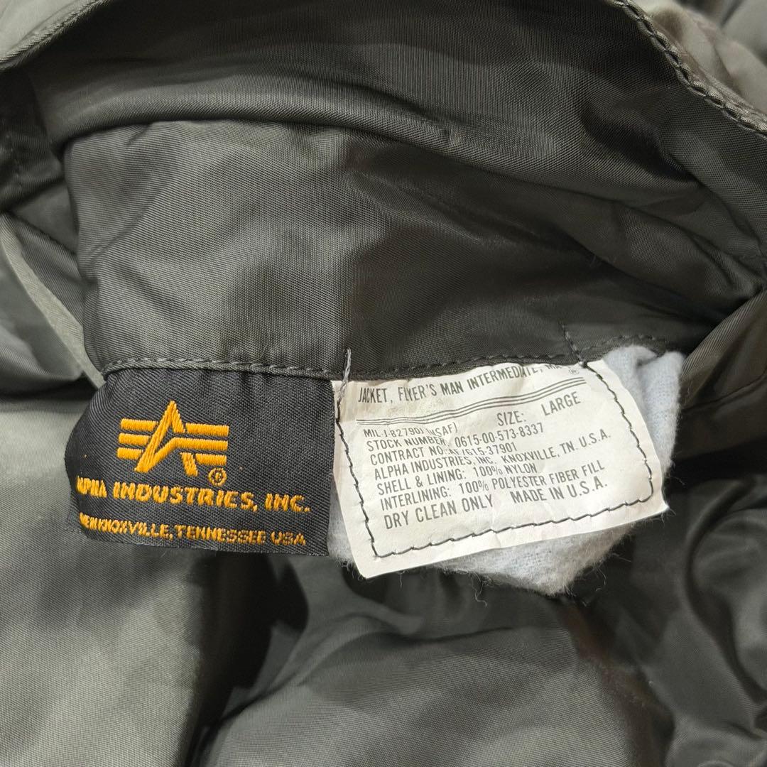 819　アルファインダストリーズ MA-1フライトジャケット　USA製　L