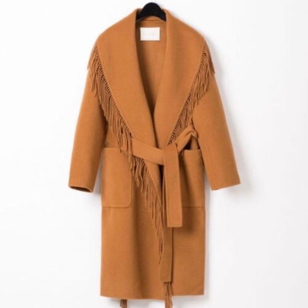Grace Class フリンジロングコート キャメル