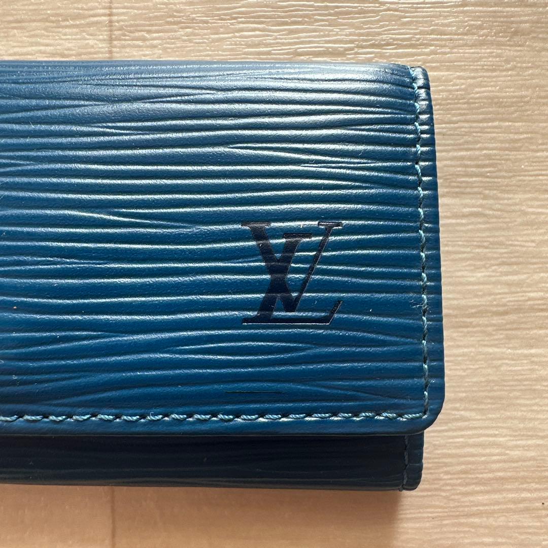 Louis Vuitton エピレザー キーケース 青　ブルー　メンズ