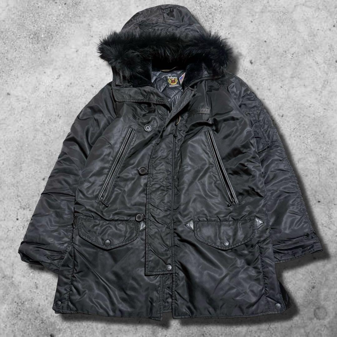 ジャケット・アウター schott flight jacket n-3b y2k real fur