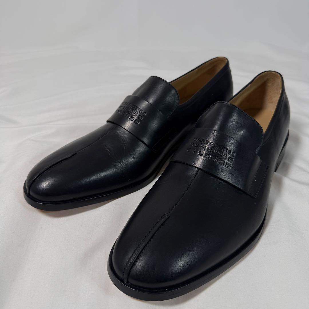 【定価14.6万】MM6 マルジェラ タビ モカシン シューズ ブラックEU45
