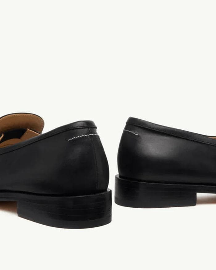 【定価14.6万】MM6 マルジェラ タビ モカシン シューズ ブラックEU45